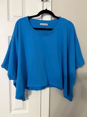Zenana Outfitters Bright Blue Oversized Crop Top